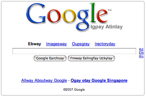google piglatin
